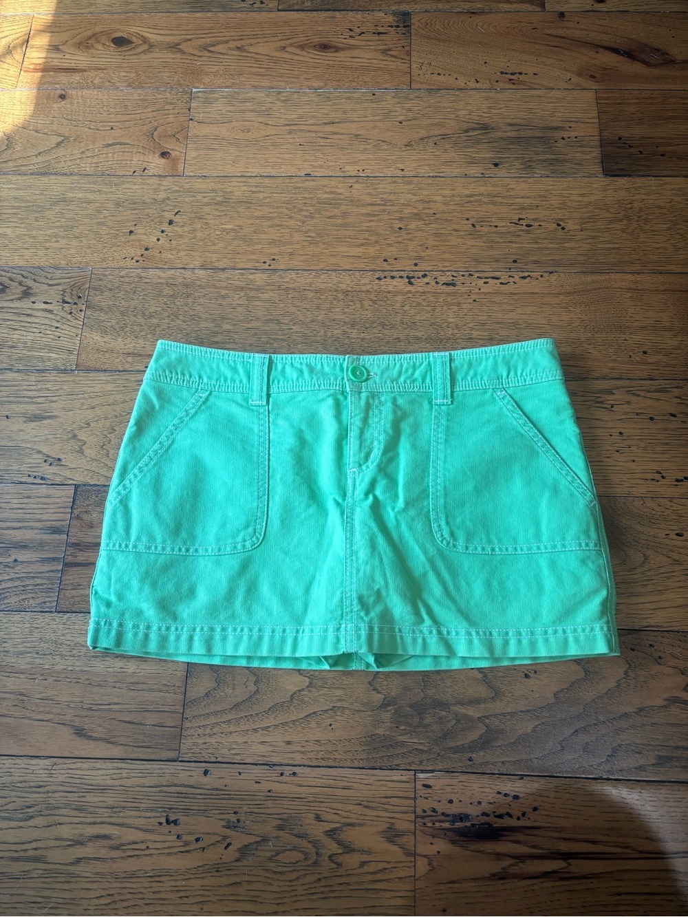 Y2K Aeropostale Women's Mint Green Casual Mini Skirt with Shorts 100% Cotton